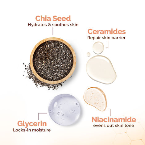 MamaearthChia Seed and Ceramides Oil-Free Face Wash for a Hydrated Glow (180ml)