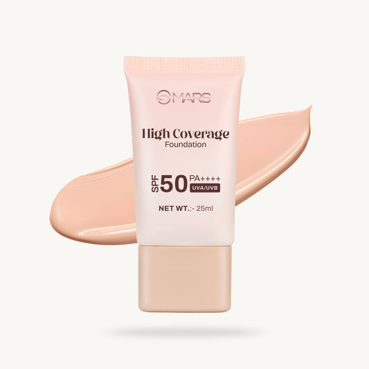Mars High Coverage Foundation in a Tube | SPF 50 PA++++ UVA/UVB (02 soft beige)