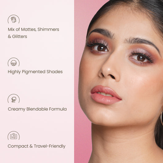 Swiss Beauty Lustre Eyeshadow Palette 01(Rose n Petals)