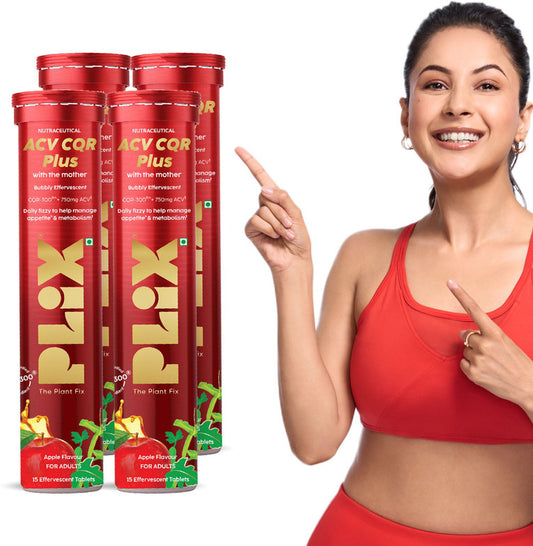 Plix ACV CQR Plus Effervescent for Fat Reduction & Weight Management (2 months)