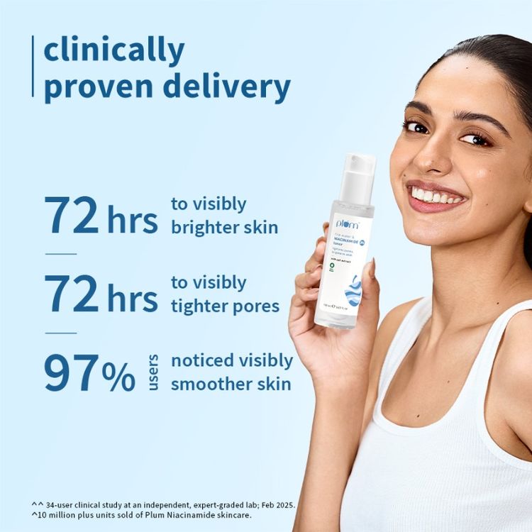Plum 3% Niacinamide Toner with Rice Water | For All Skin Types | Fragrance-Free | Vegan | 150ml