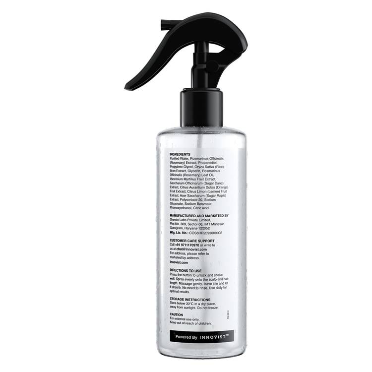Bare Anatomy Rosemary Water Spray for Hair Growth with Rice water, 100% Natural Extract (200ml)