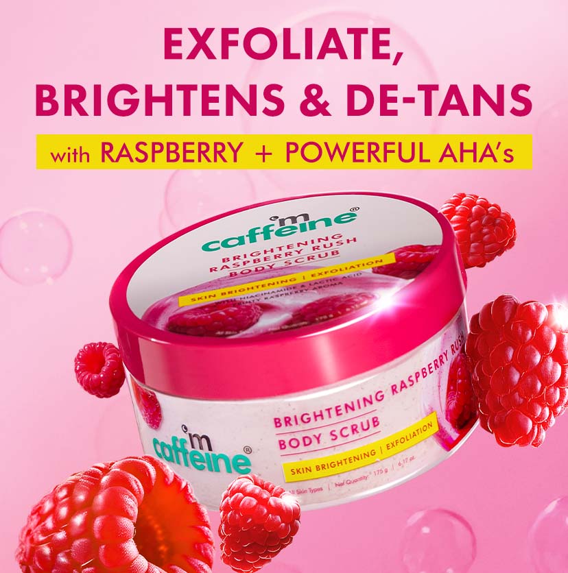 Mcaffeine Brightening Raspberry Body Scrub | Vit C Rich - 175g