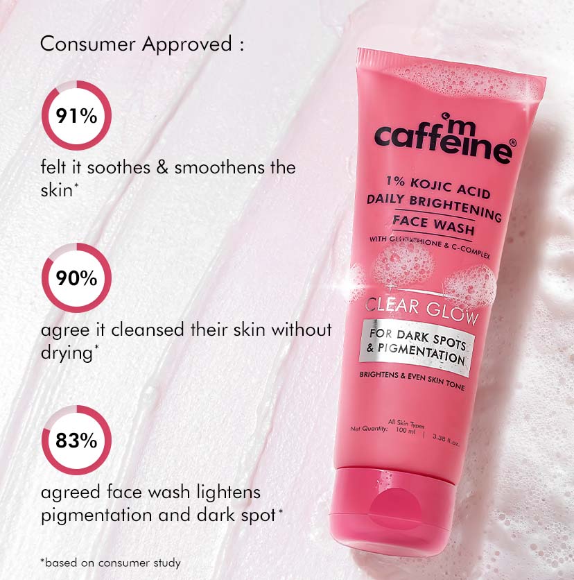 Mcaffeine Brightening Face Wash - 1% Kojic Acid & Glutathione