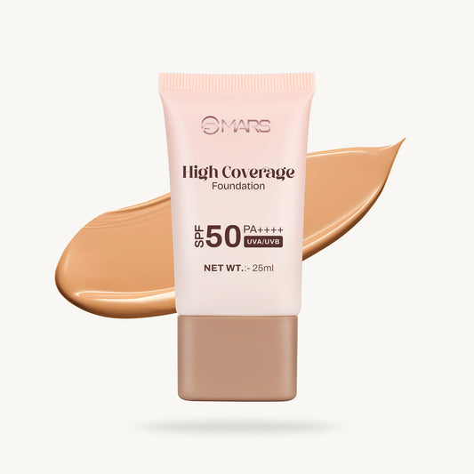 Mars High Coverage Foundation in a Tube | SPF 50 PA++++ UVA/UVB (07 almond)