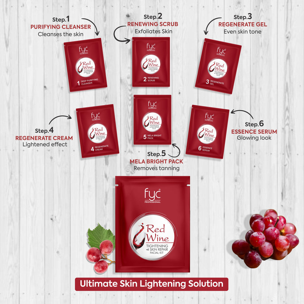 FYC PROFESSIONAL Red-Wine Facial Pouch - Tightening & Skin Repair Kit
