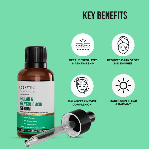 Dr. Sheth's Gulab & Glycolic Acid Serum - 30ml