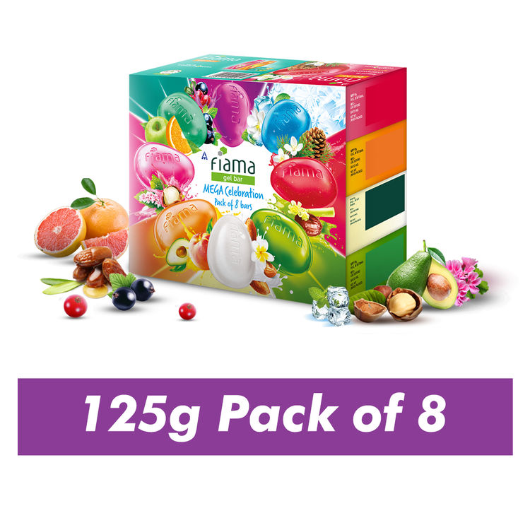 Fiama Gel Bar Mega Celebration Pack, Variety Pack, Safe On Skin - Pack of 8
(1 kg)