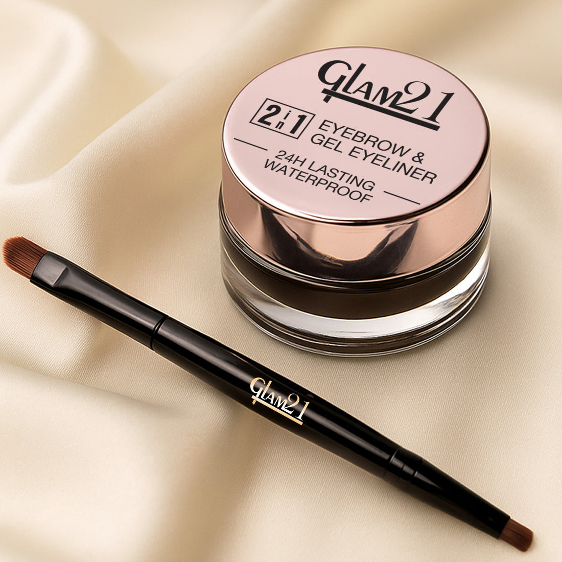 Glam21 2-IN-1 Eyebrow & Gel Eyeliner (Black)
