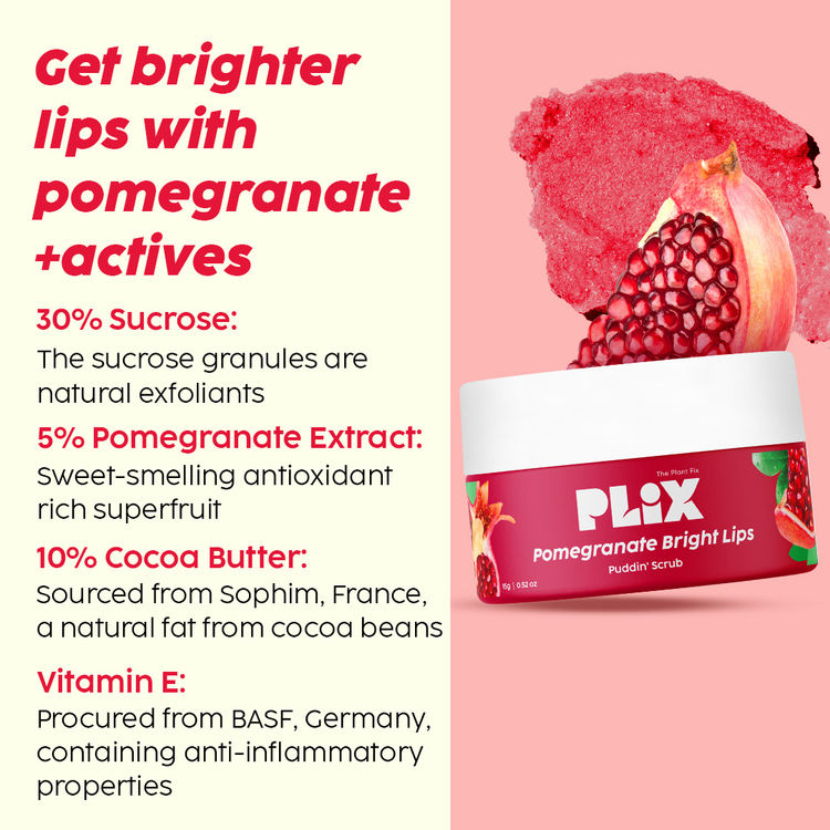 Plix Pomegranate Plump Puddin Lip Mask & Bright Lips Scrub Combo
(2 pcs)