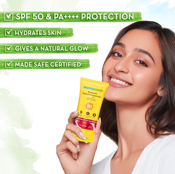 Mamaearth Beetroot Hydraful Sunscreen With Beetroot & Hyaluronic Acid - 50 g