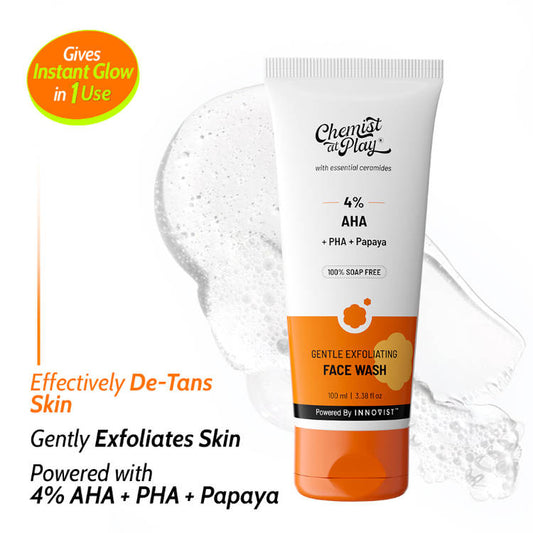 Chemist At Play's Gentle Exfoliating Face Wash Instant Glow Gently Exfoliates, Reveals Brighter Skin (100ml)