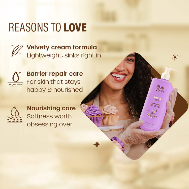 Plum BodyLovin Vanilla Vibes Body Lotion Nourishing & Barrier-Repairing Velvety Cream Formula (400ml)