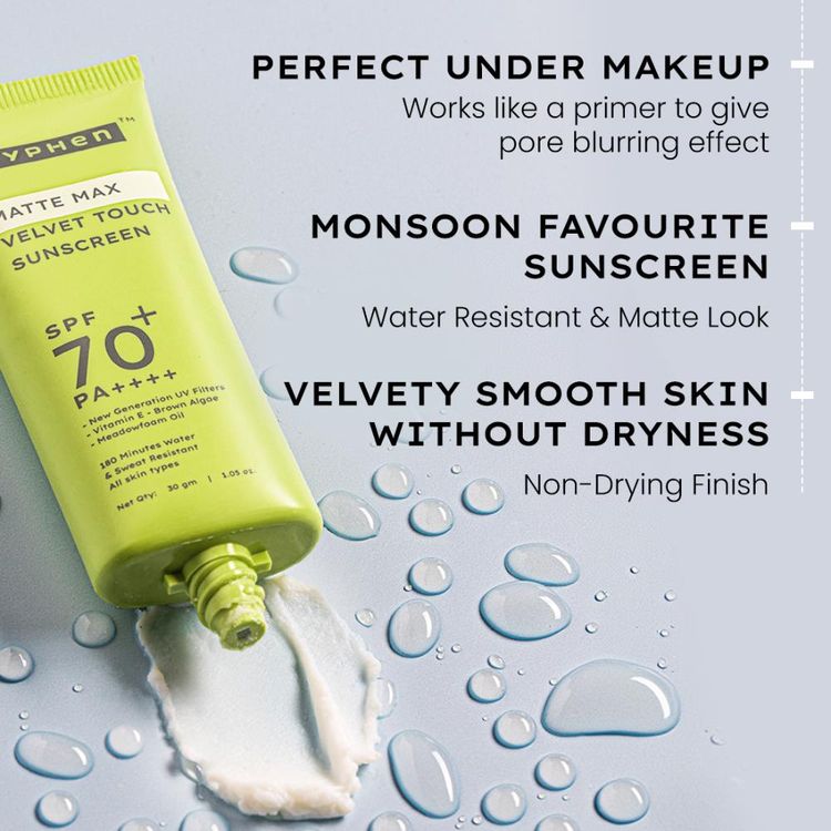 Hyphen Matte max velvet touch sunscreen spf 70+ pa++++