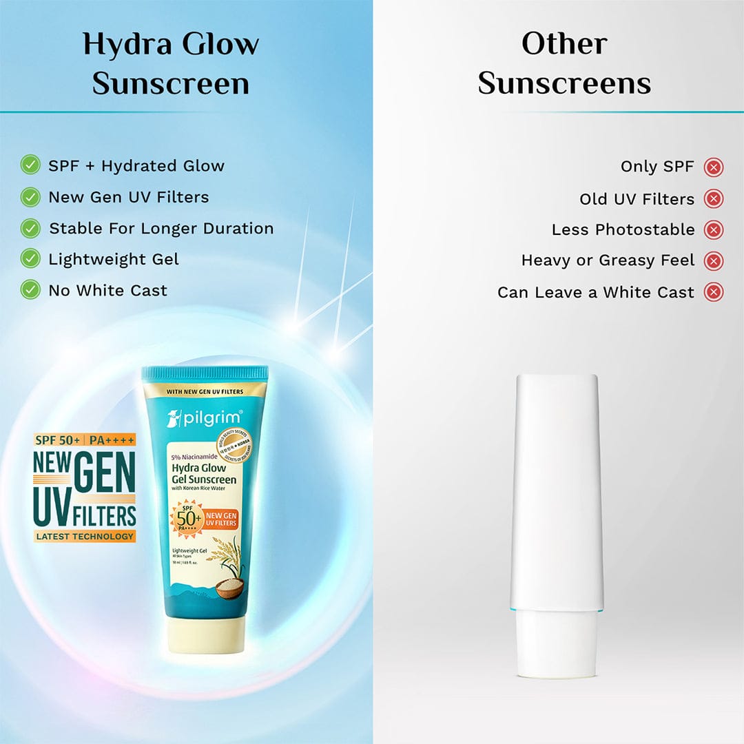 Pilgrim 5% Niacinamide Hydra Glow Gel Sunscreen SPF 50+ PA++++