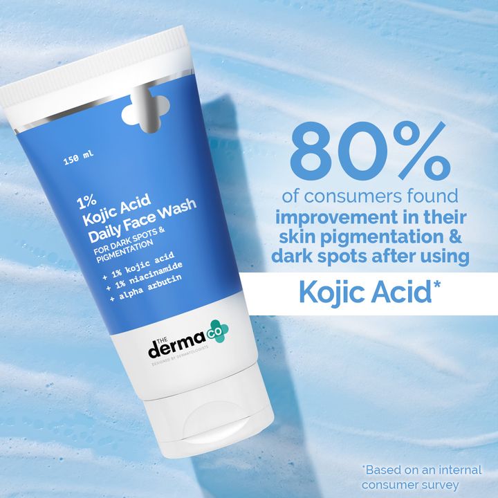 The Derma Co 1% Kojic Acid Face Wash with Niacinamide & Alpha Arbutin For Dark Spots & Pigmentation - 150 ml