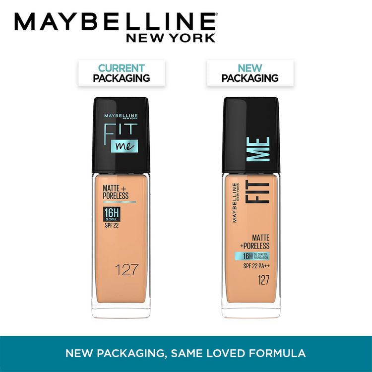 Maybelline Fit Me Matte+Poreless 16H Oil Control Foundation With SPF 22 PA++ (127 Golden Honey)(30ml)