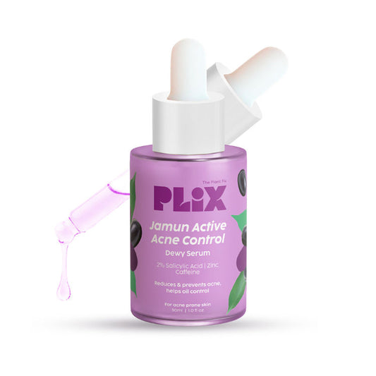 Plix 2% Salicylic Acid Jamun Active Acne Control Dewy Serum for Active Acne & Dark Spot Reduction
(30ml)