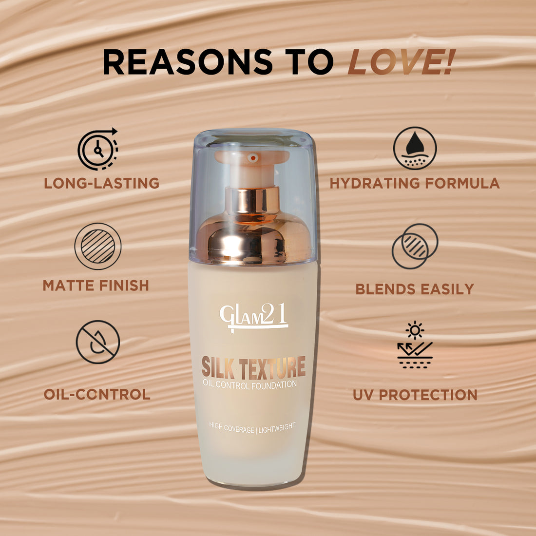 Glam21 Silk Foundation (06Warm Beige)