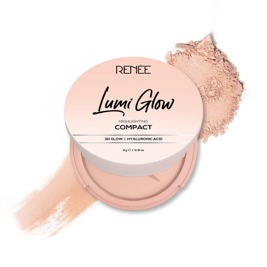 RENEE Lumi Glow Highlighting Compact with 3D Glow For Luminous Skin (2 Satin Beige)