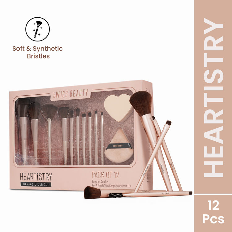 Swiss Beauty
Heartistry Makeup Brush Set Of 12 For Face, Eyes & Lips (12pcs)