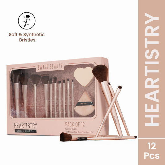 Swiss Beauty
Heartistry Makeup Brush Set Of 12 For Face, Eyes & Lips (12pcs)