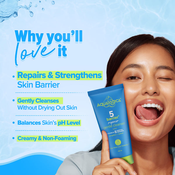 Aqualogica 5 Barrier+ Repair Gentle Cleanser with Avocado & 5 Essential Ceramides - 100 ml