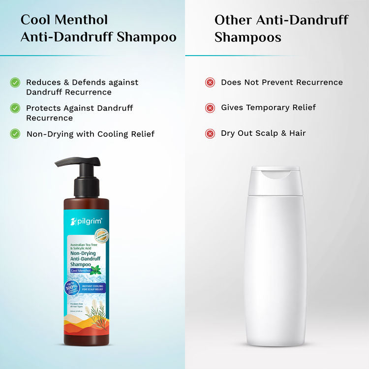 Pilgrim Australian Tea Tree & Salicylic Acid Cool Menthol Non-Drying Anti-Dandruff Shampoo (200ml)