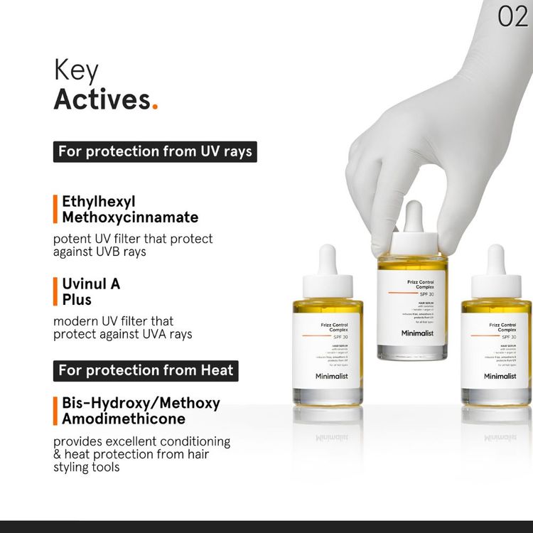 Minimalist Frizz Control Complex SPF 30 Hair Serum
(50ml)