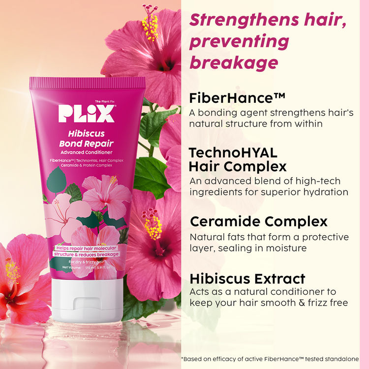 Plix Hibiscus Bond Repair Conditioner For Damaged, Frizzy Hair
(175ml)