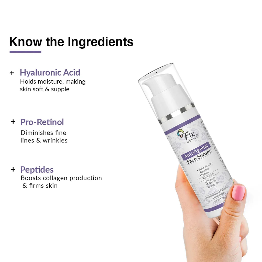 Fixderma Anti Ageing Face Serum | Boosts Collagen & Prevents Early Signs of Ageing