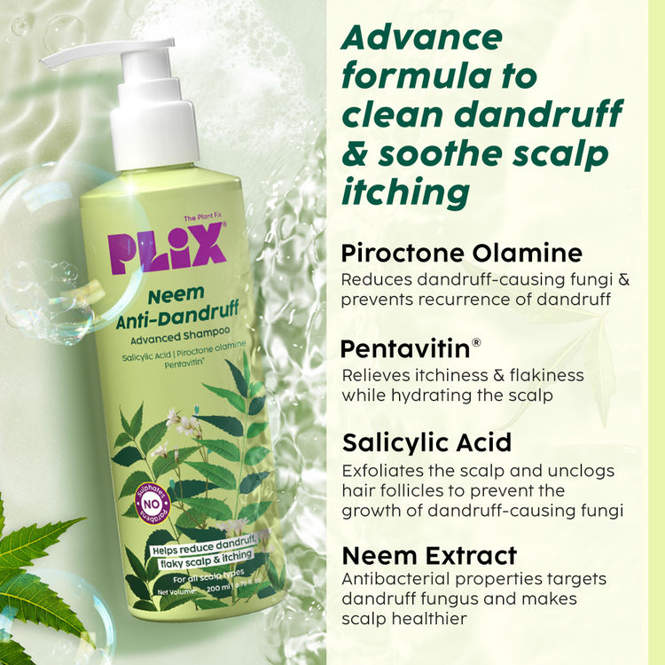 Plix Neem Anti-Dandruff Advanced Shampoo
(200ml)