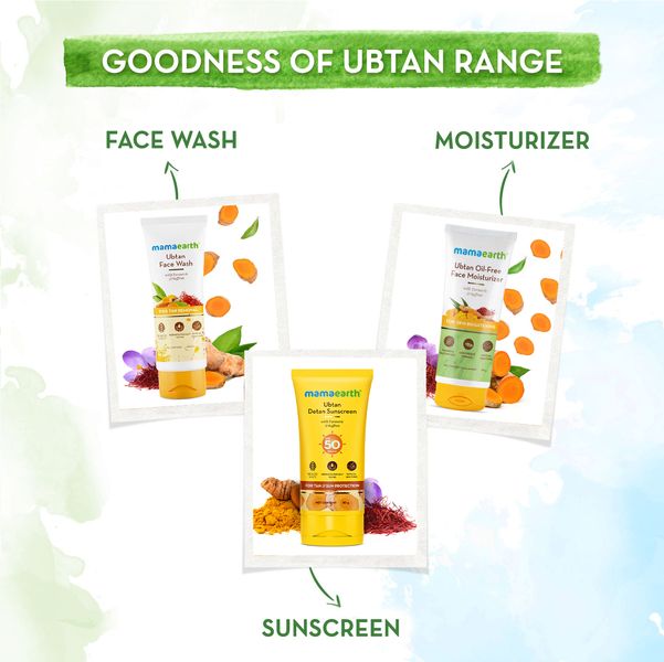 Mamaearth Ubtan Detan Sunscreen With Turmeric & Saffron For Sun Protection - 50 g