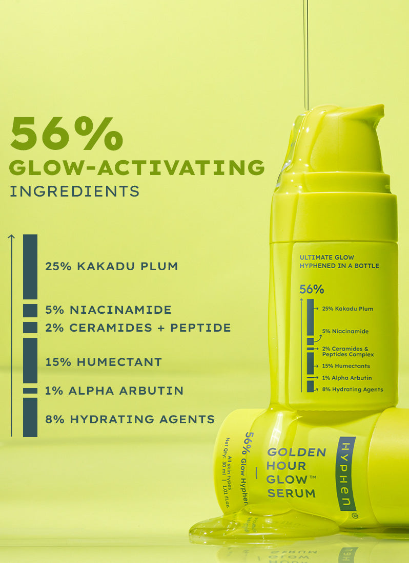 Hyphen Golden hour glow serum | 5% niacinamide, 1% alpha arbutin- 30 ml
