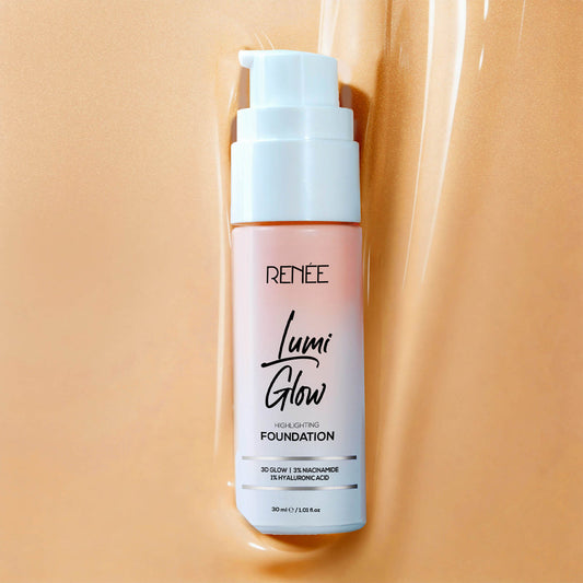 RENEE Lumi Glow Highlighting Liquid Foundation With Dewy Finish, Buildable Coverage & 3D Glow (Luminous Sand)