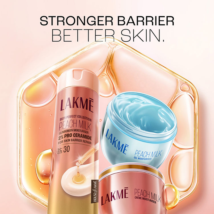 Lakmé Peach Moisturiser with SPF 30 & Ceramide, UV Defense & Barrier Repair, All Skin Types
(200ml)