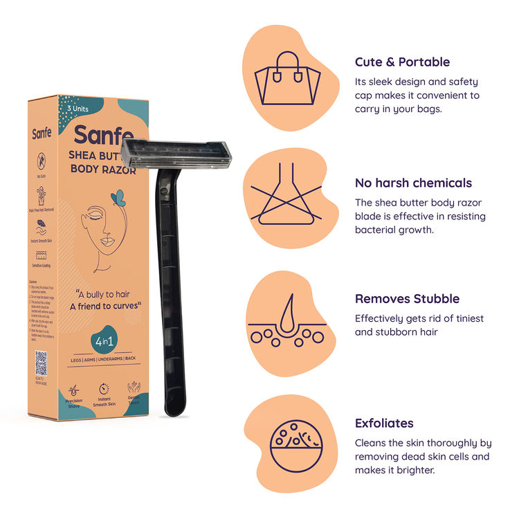 Sanfe Shea Butter Body Razor 4 in 1 for Women
(3 Pcs)