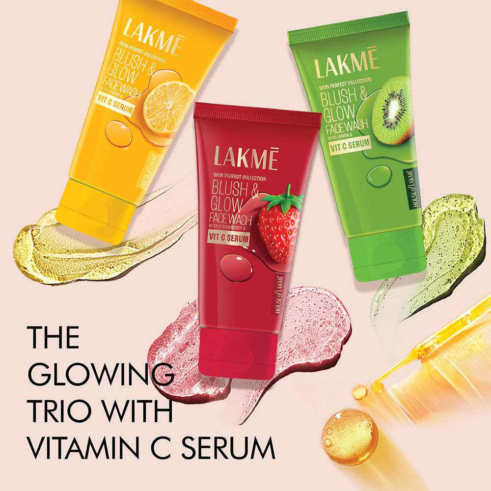 Lakme Blush & Glow Hydrating Strawberry Facewash, with Vitamin C Serum
(150g)