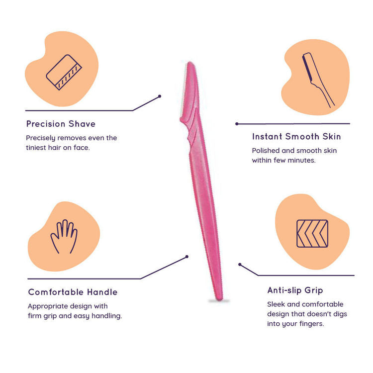 Sanfe Eyebrow Touch Up Hair Removing Face Razor For Women - Pack of 3 Instant & Painless
(3 Pcs)
