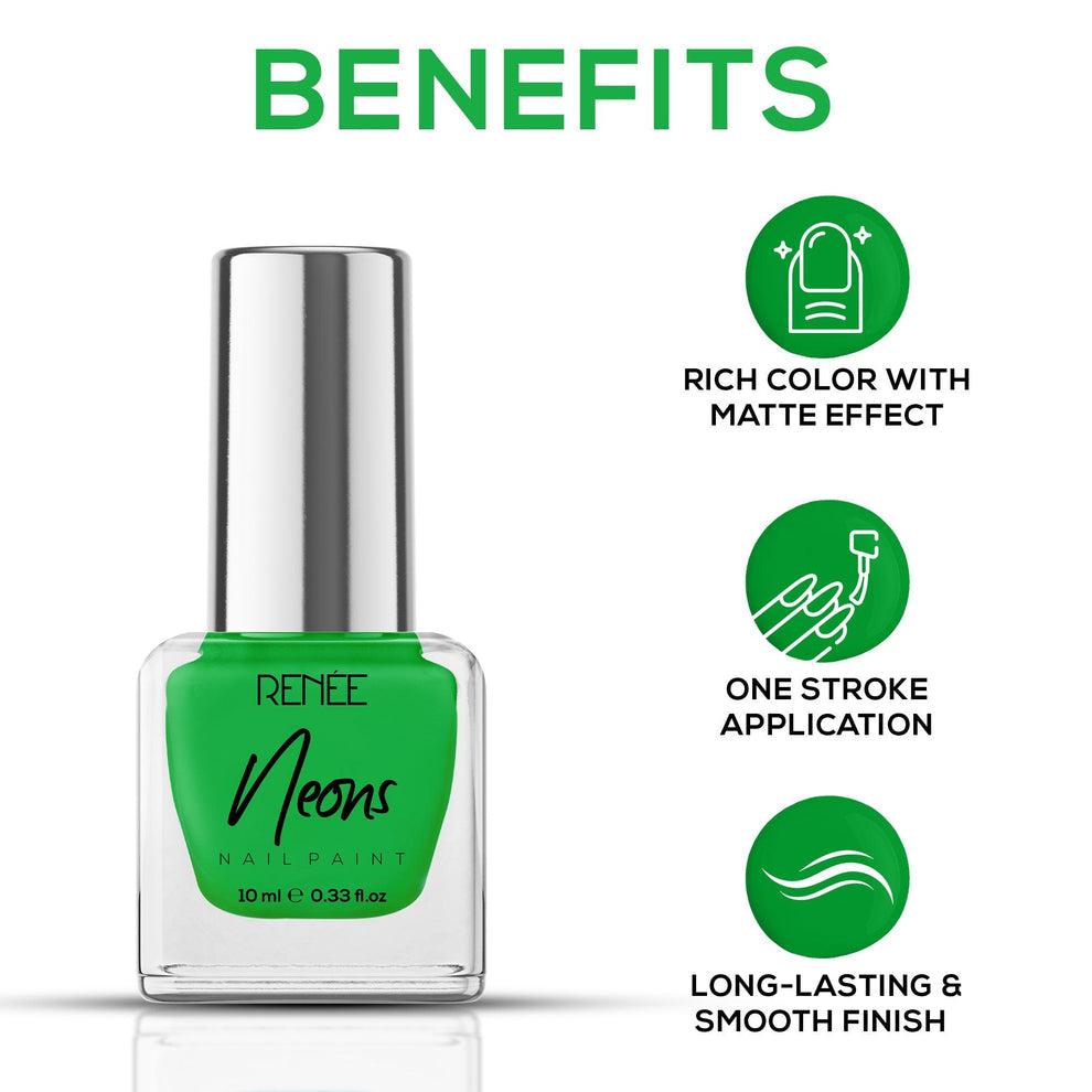 RENEE Neons Nail Paint (02 Green Gush)