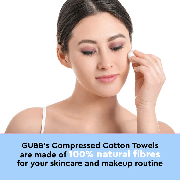 GUBB Hypoallergenic 100% White Cotton Balls For Face Cleansing & Makeup Removal - 50 Pieces (50pcs)