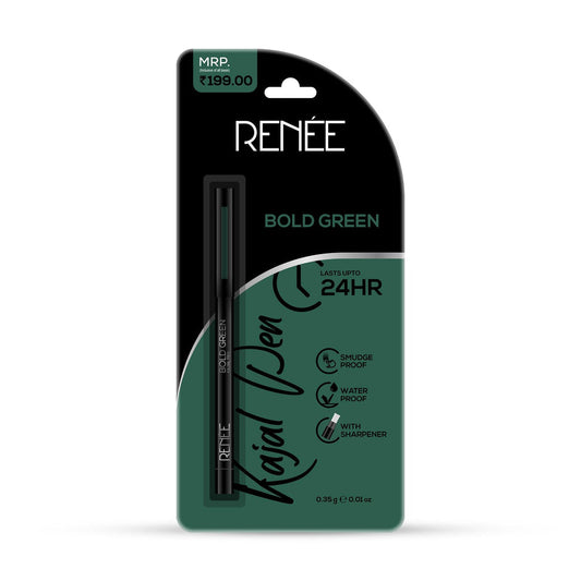RENEE Bold Green Kajal Pen with Sharpener