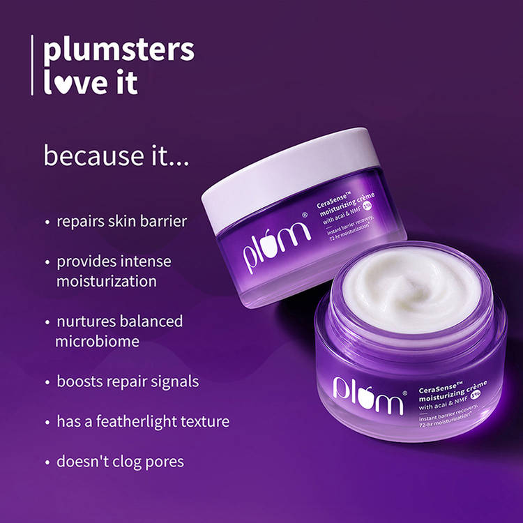 Plum Cerasense Barrier Repair Face Moisturizer With Ceramides & Peptides For Dry, Sensitive Skin (50g)