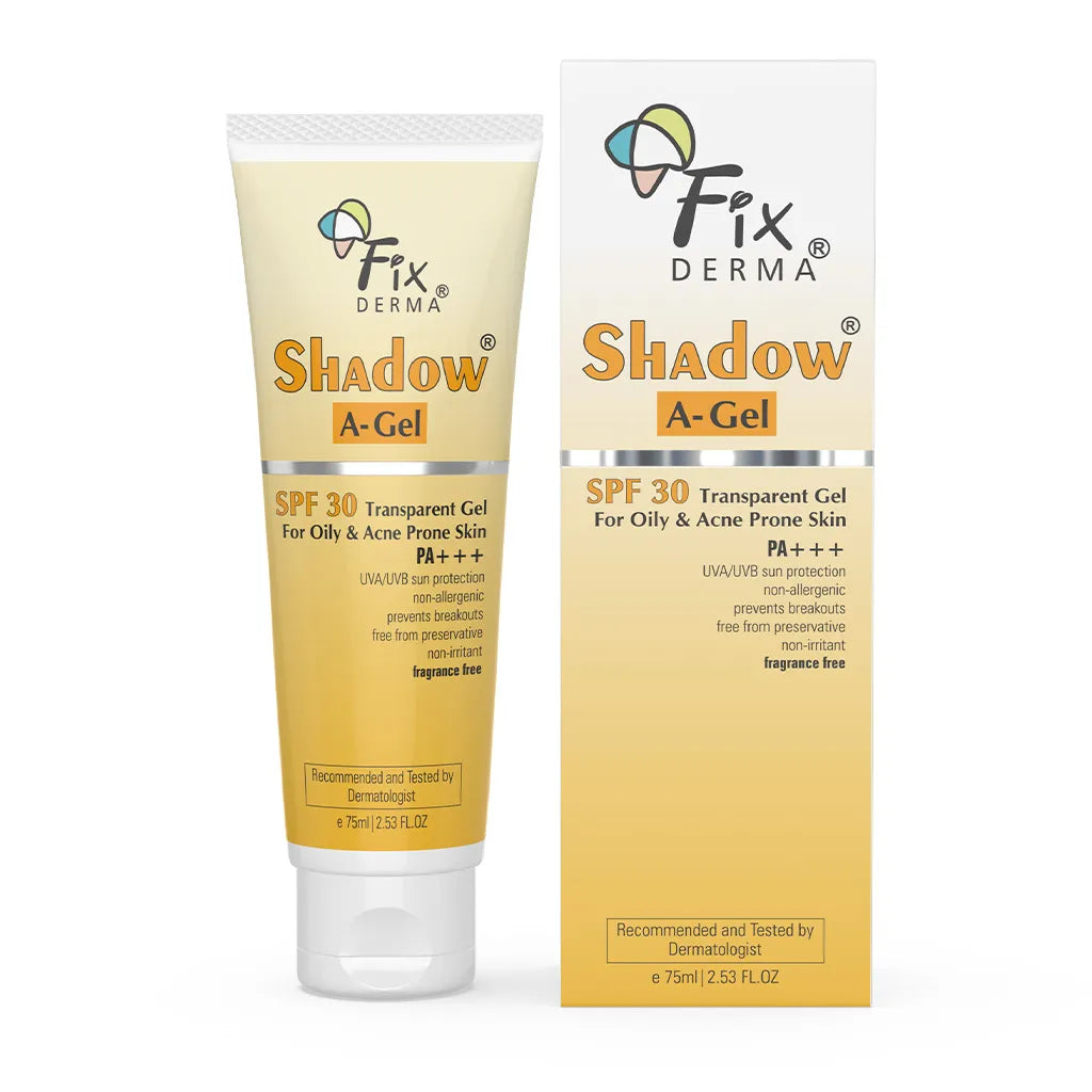 Fixderma Shadow Sunscreen A-Gel SPF 30 | Transparent, Gel based Sunscreen for acne-prone skin (75ml)
