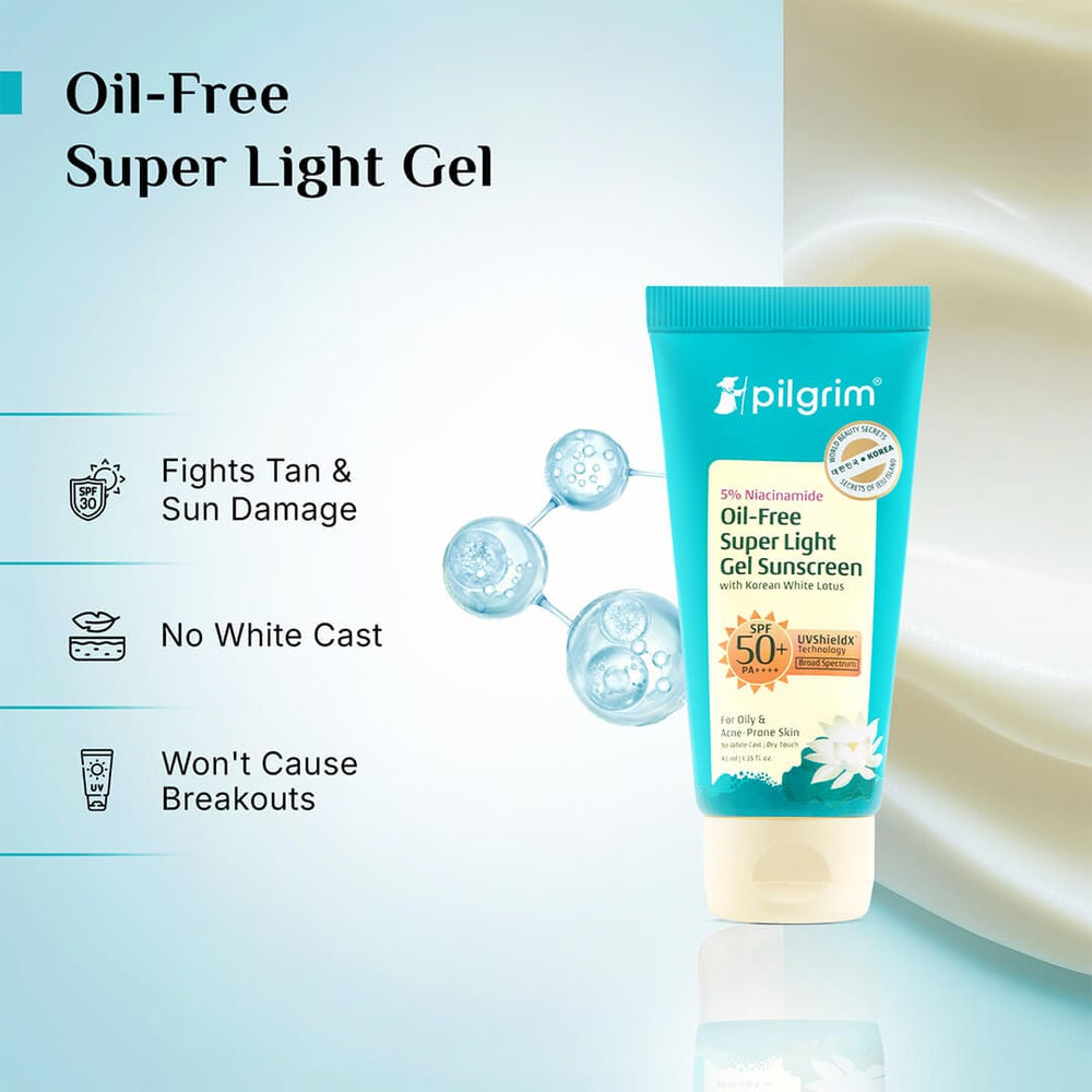 Pilgrim 5% Niacinamide Oil-Free Super Light Gel Sunscreen SPF 50+ PA++++