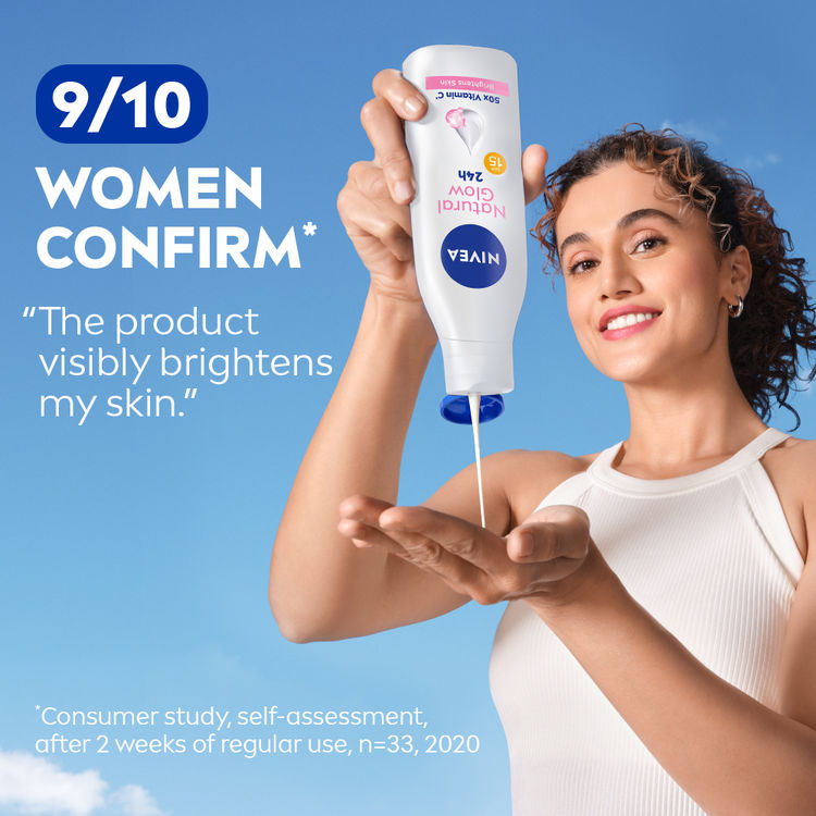 NIVEA Cell Repair 50X Vit C Sunscreen Natural Glow Body Lotion Reduces Tan, Brightens -Uva & Uvb
(200ml)