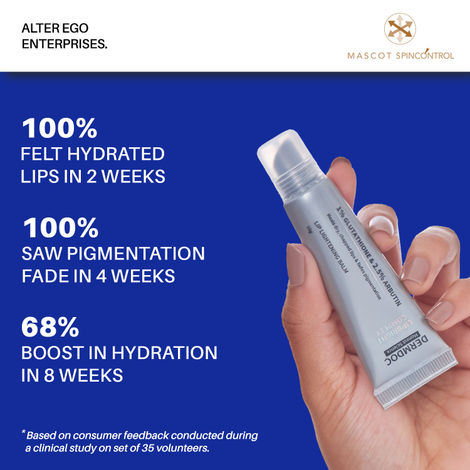 DERMDOC LipBright Treatment 1% Glutathione + 2.5% Arbutin Lip Balm (10 gm)