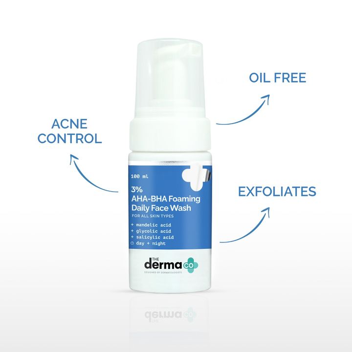 The Derma Co 3% AHA+BHA Foaming Daily Face Wash 100ml