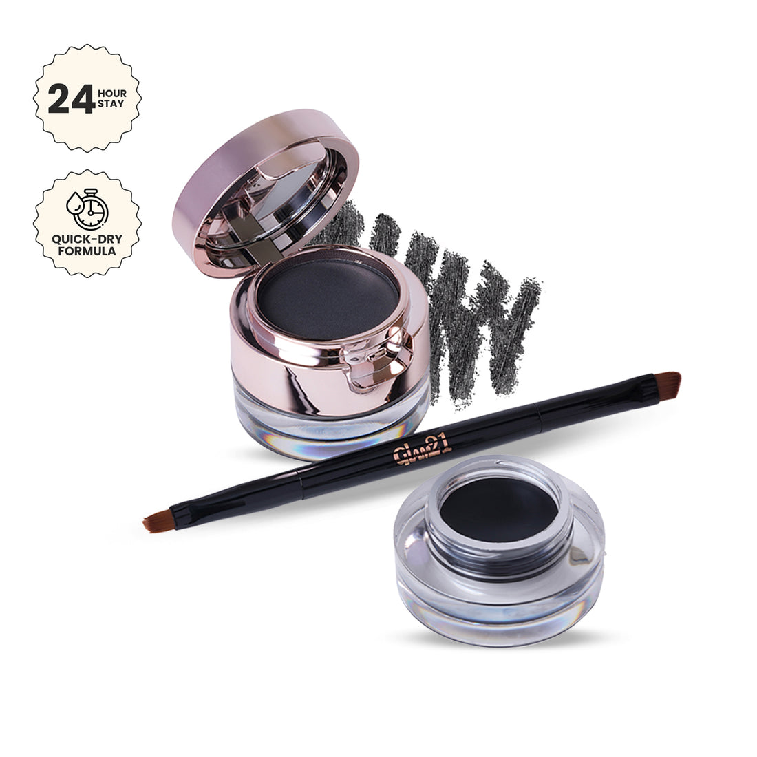 Glam21 2-IN-1 Eyebrow & Gel Eyeliner (Black)