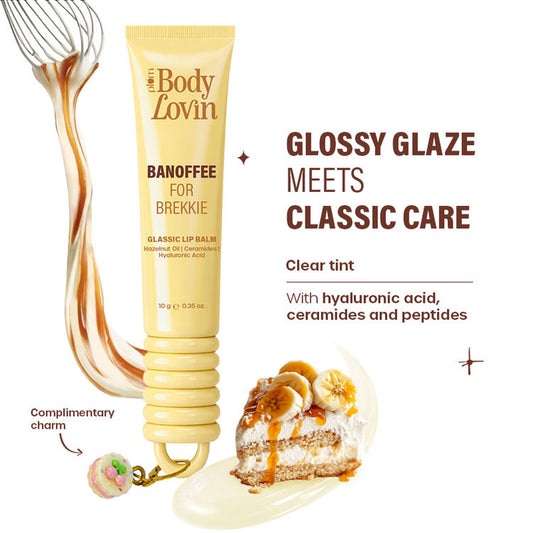 Plum BodyLovin' Banoffee For Brekkie Glassic Lip Balm - Clear Gloss
(10g)